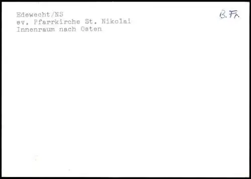 Edewecht ev. Pfarrkirche St. Nikolai Innenraum nach Osten  1970 Privatfoto
