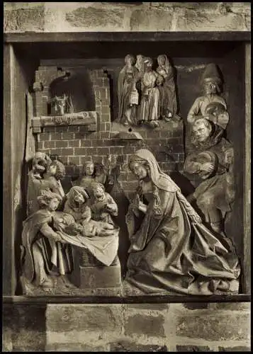 Eckernförde PFARRKIRCHE Die Anbetung der Hirten, Relief  Schnitzaltar 1960