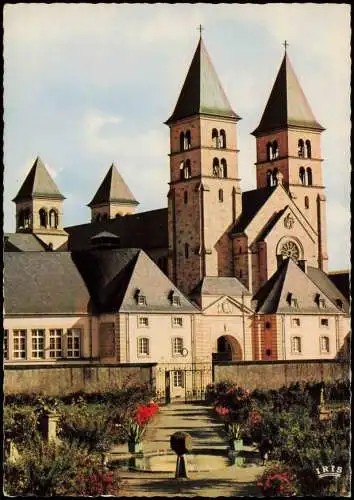 Postcard Echternach Basilika, La Basilique et le Jardin abbatial 1964