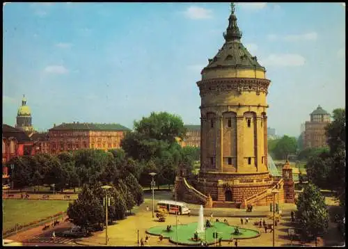 Ansichtskarte Mannheim Partie am Wasserturm 1970