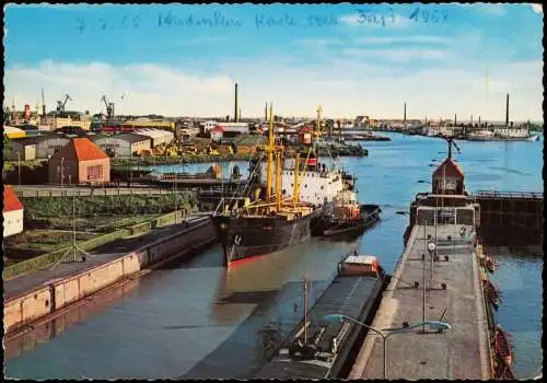 Bremerhaven Panorama-Ansicht Blick auf Doppelschleuse und Fischereihafen 1968