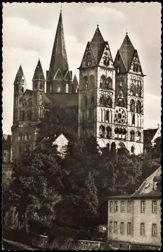 Ansichtskarte Limburg (Lahn) Dom von der Lahnbrücke gesehen 1957