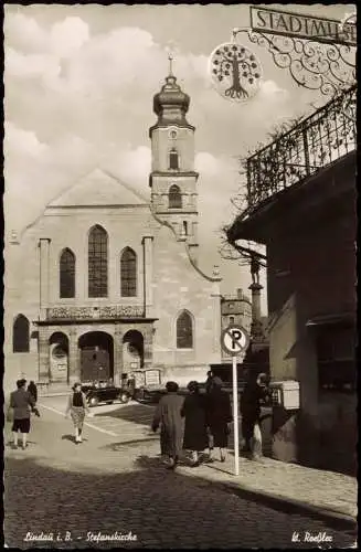 Ansichtskarte Lindau (Bodensee) Stephanskirche VW Käfer Cabrio 1962