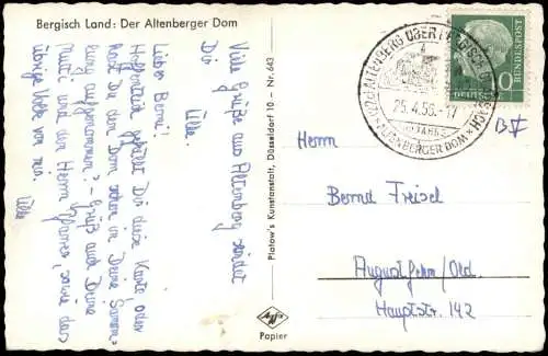 Ansichtskarte Altenberg-Odenthal Altenberger Dom 1956