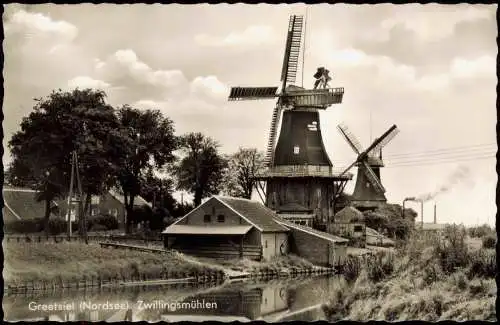 Ansichtskarte Greetsiel Krummhörn Windmühle 1961 Landpoststempel Leybuchtpolder