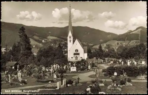 Ansichtskarte Bad Wiessee Kirche, Bergfriedhof 1963