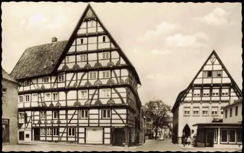 Ansichtskarte Soest Freiligrathhaus Fachwerkhaus Strassen Ansicht 1960