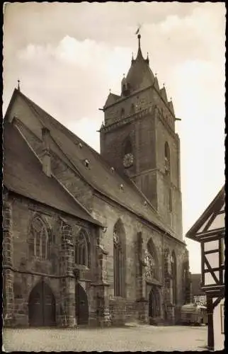 Ansichtskarte Wolfhagen Partie an der evgl. Kirche 1958