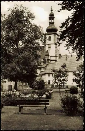 Ansichtskarte Bad Soden-Salmünster Park an der Kirche 1961