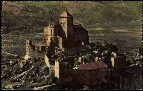 Ansichtskarte Sion/Sitten Luftbild Château de Valère 1957