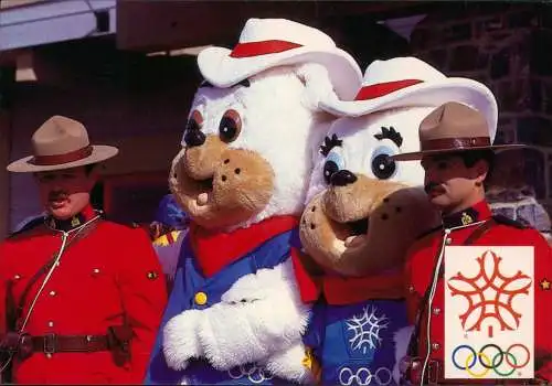 Postcard Calgary The Official Mascots Olympia 1988
