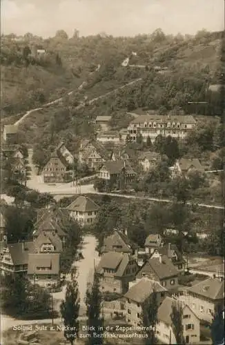 Sulz am Neckar Blick in die Zeppelinstrasse und zum Bezirkskrankenhaus 1930