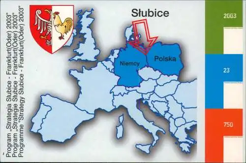 Postcard Slubice Słubice Landkarten AK 2003
