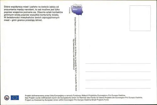 Postcard Slubice Słubice Heraldik Partnerstädte 2003
