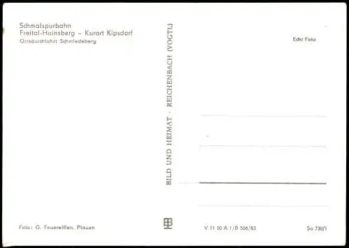 Schmiedeberg (Erzgebirge) - Schmalspurbahn Weißeritztalbahn 1983