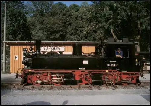 Lohsdorf-Hohnstein (Sächs. Schweiz) Bahnhof Preßnitztalbahn 1999