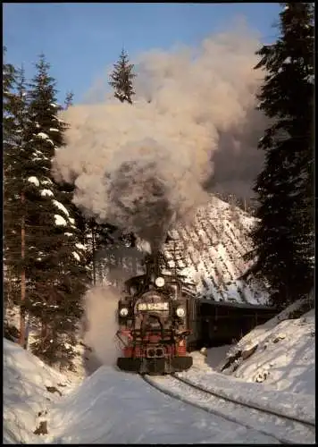 .Deutschland Preßnitztalbahn Jöhstadt-Steinbach Dampflok im Schnee 1999