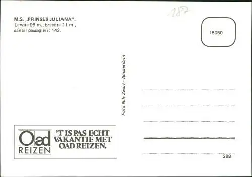 Ansichtskarte  Fahrgastschiffe Personenschiffahrt M.S. PRINSES JULIANA 1999