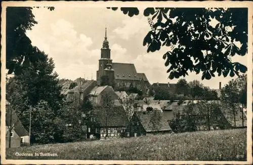 Ansichtskarte Oederan Partie an der Stadt 1941  gel. Bahnpoststempel