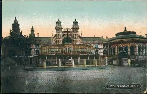 Postkaart Ostende Oostende Kurhaus, Rückansicht 1915  gel. Feldpoststempel