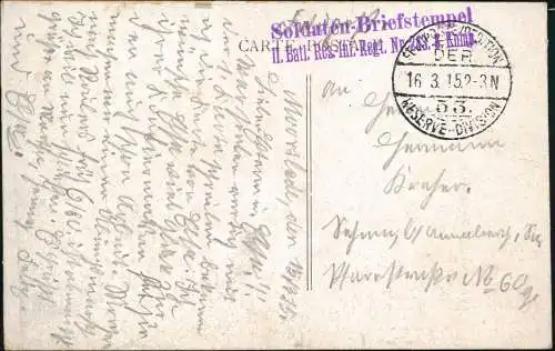 Postkaart Ostende Oostende Kurhaus, Rückansicht 1915  gel. Feldpoststempel