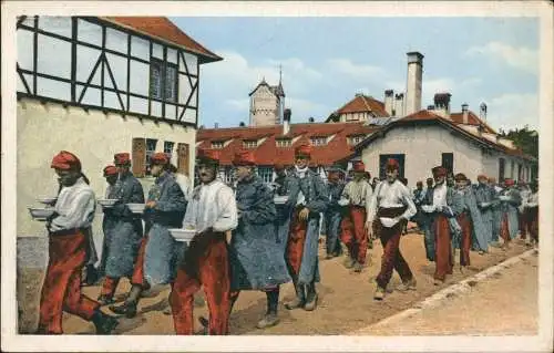 Ansichtskarte Grafenwöhr Truppenübungsplatz gefangene Franzosen 1917