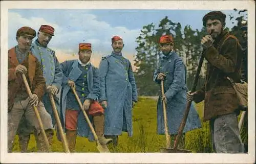 Grafenwöhr Truppenübungsplatz gefangene Franzosen bei der Arbeit 1916