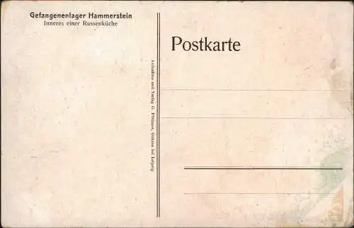 Postcard Hammerstein Czarne Gefangenenlager Russenküche - Pommern 1915