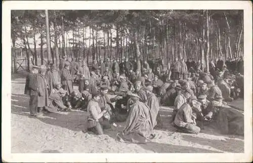 Hammerstein Czarne Gefangenenlager Russen Kartenspiel - Pommern 1915