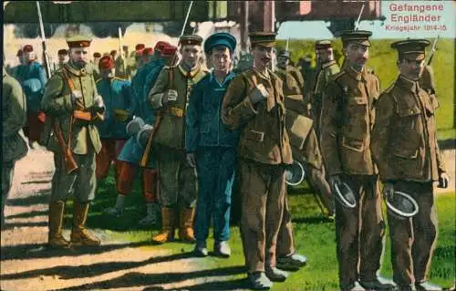 Militär 1.WK (Erster Weltkrieg) gefangene Engländer 1915  gel. Feldpost