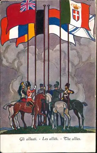 .Italien Italia Gli alleati. Les alliés. Patriotika Italia Militär 1913