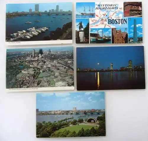 Boston USA Amerika 5 x Ansichtskarte ungelaufen ca. 1970-1980 1980