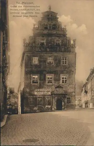 Ansichtskarte Meißen Alt-Meissen - Giebel des Bahrmannschen Hauses 1922