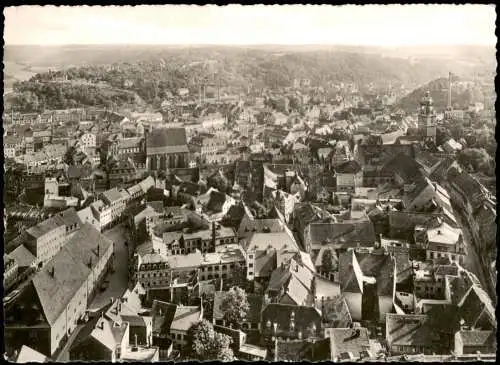 Meißen Blick vom Burgberg über die Stadt nach dem Plössen 1962