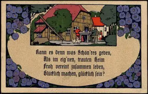 Steindruck Fachwerkhaus 1923  gel. Inflafrankatur 2x 2 Millionen auf 200 Mark