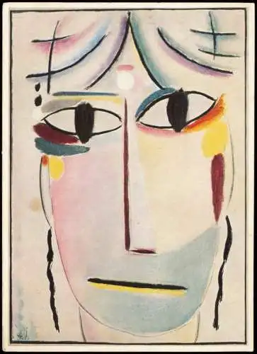 Künstlerkarte: Gemälde Heilandsgesicht - The Holy Face Alexej von Lawlensky 1962