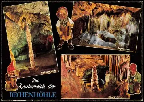 Ansichtskarte Grüne-Iserlohn Dechenhöhle 3 Bild Zwerge 1961