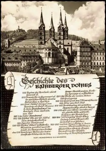 Ansichtskarte Bamberg Dom - Chronikkarte des Domes 1965