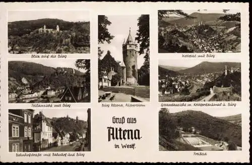 Ansichtskarte Altena Stadtteilansichten 1954