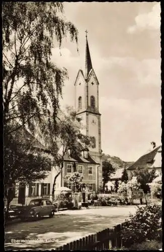 Ansichtskarte Ebermannstadt Kirche, Straße und Auto 1963