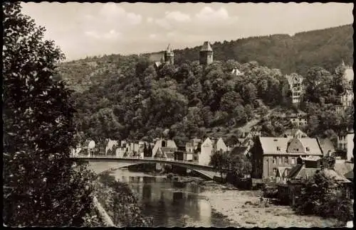 Ansichtskarte Altena Stadtpartie, Brücke 1953