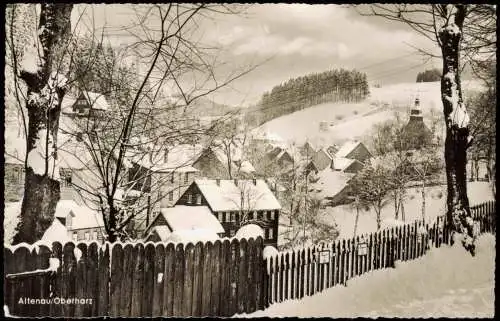 Ansichtskarte Altenau-Clausthal-Zellerfeld Stadtpartie im Winter 1967