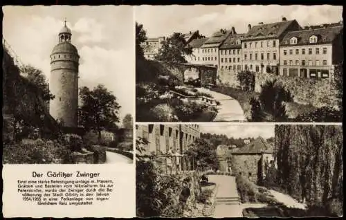 Ansichtskarte Görlitz Zgorzelec 3 Bild Zwinger Befestigungsanlagen 1958