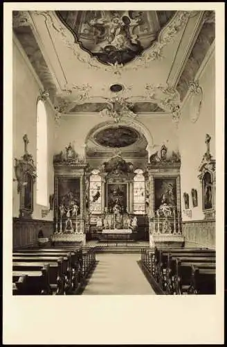 Ansichtskarte Habsthal-Weithart Inneres der Pfarr- u. Klosterkirche 1956