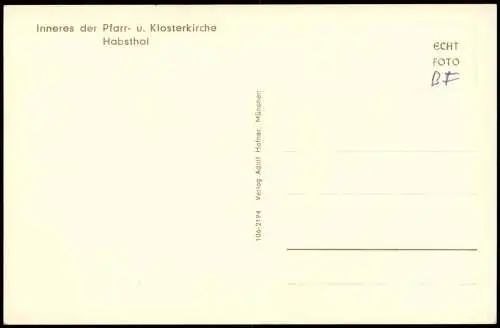 Ansichtskarte Habsthal-Weithart Inneres der Pfarr- u. Klosterkirche 1956