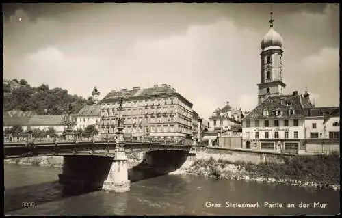 Ansichtskarte Graz Steiermark Partie an der Mur, Lederhaus 1962