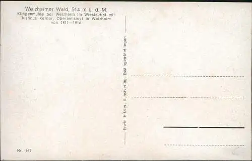 Ansichtskarte Welzheim Gruß vom Welzheimer Wald Klingenmühle 1940