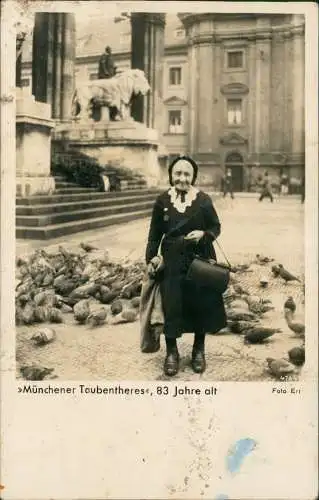 Ansichtskarte München Münchener Taubentheres 83 Jahre alt - Fotokarte 1936