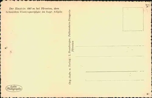 Pfronten (Allgäu) Der Einstein 1867 m bei Pfronten, Skifahrer 1930