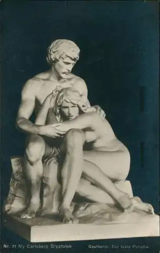Ansichtskarten Statuen  Erotik Gautherin: Det tabte Paradis. Ny Carlsberg 1912